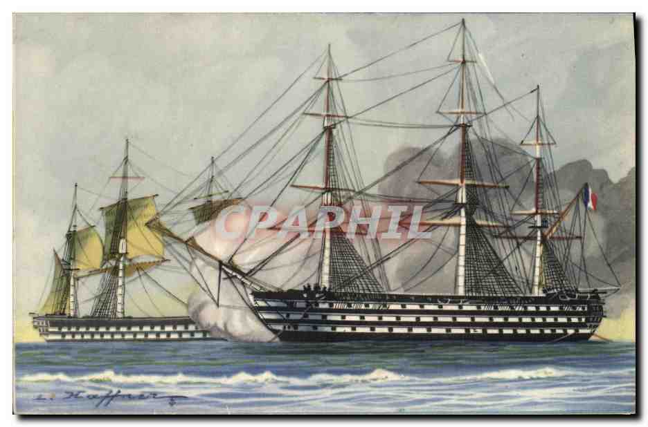 CPM Bateaux Combat a l embossage Haffner voilier 
