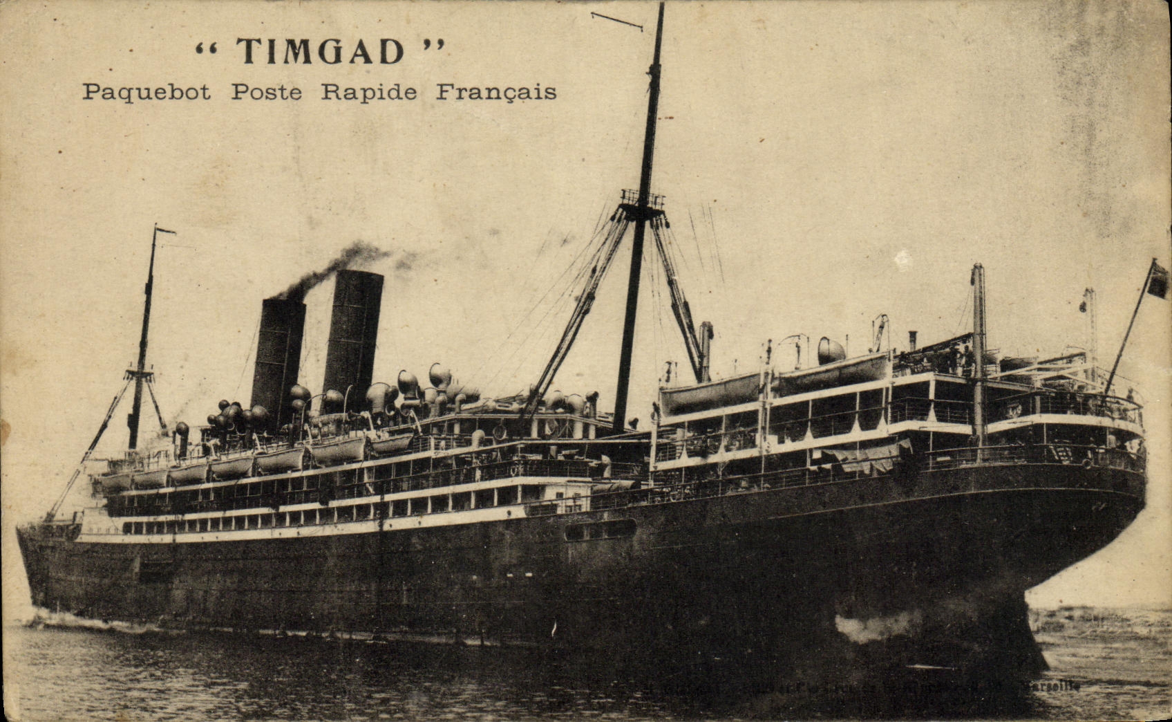 CPA Bateau Timgad Paquebot Poste Rapide Francais 