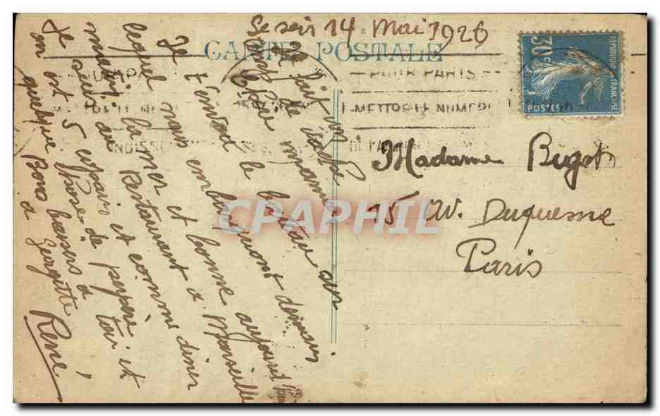 CPA Bateau Timgad Paquebot Poste Rapide Francais  — Verso