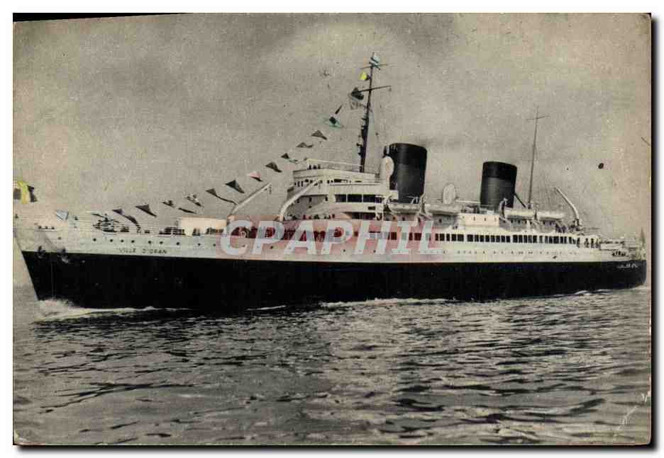 CPA Cie Generale Transatlantique French Line SS Ville d Oran Lignes de la EMditerranee