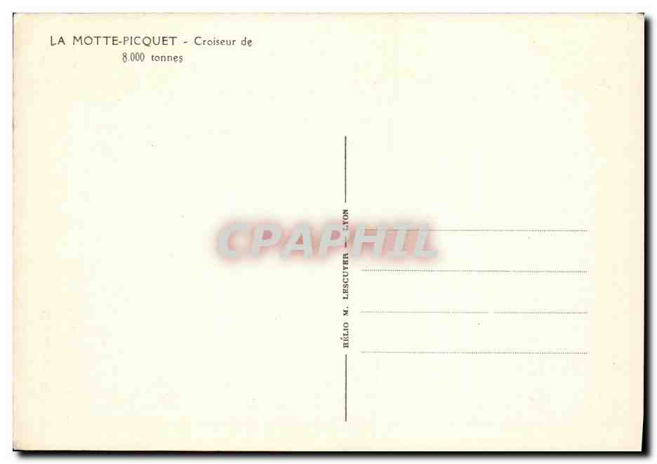 CPA Bateau La Motte picquet Croiseur de 8000 tonnes  — Verso