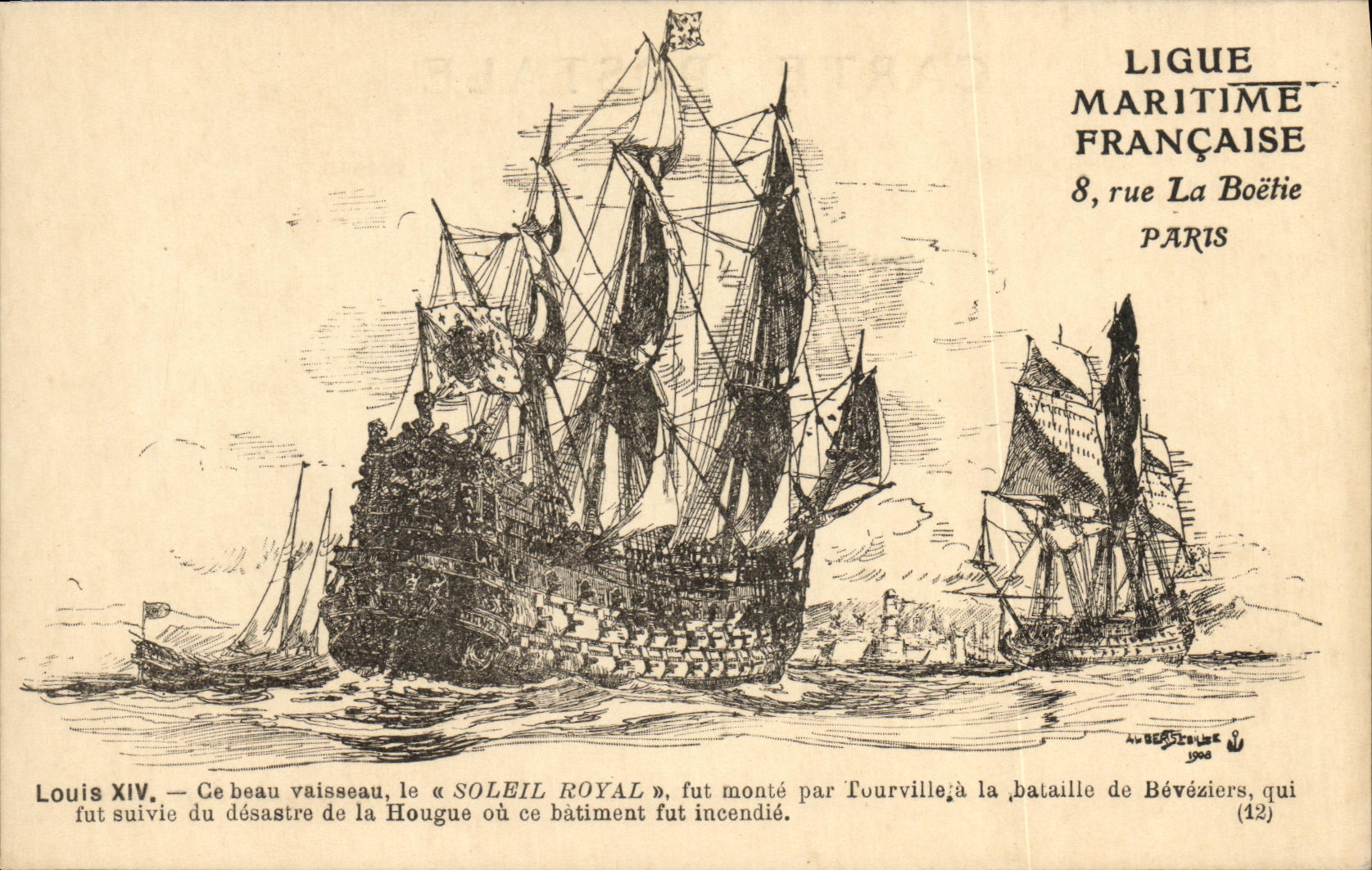 Le Soleil Royal — Louis XIV — Ligue Maritime Française - Anverso