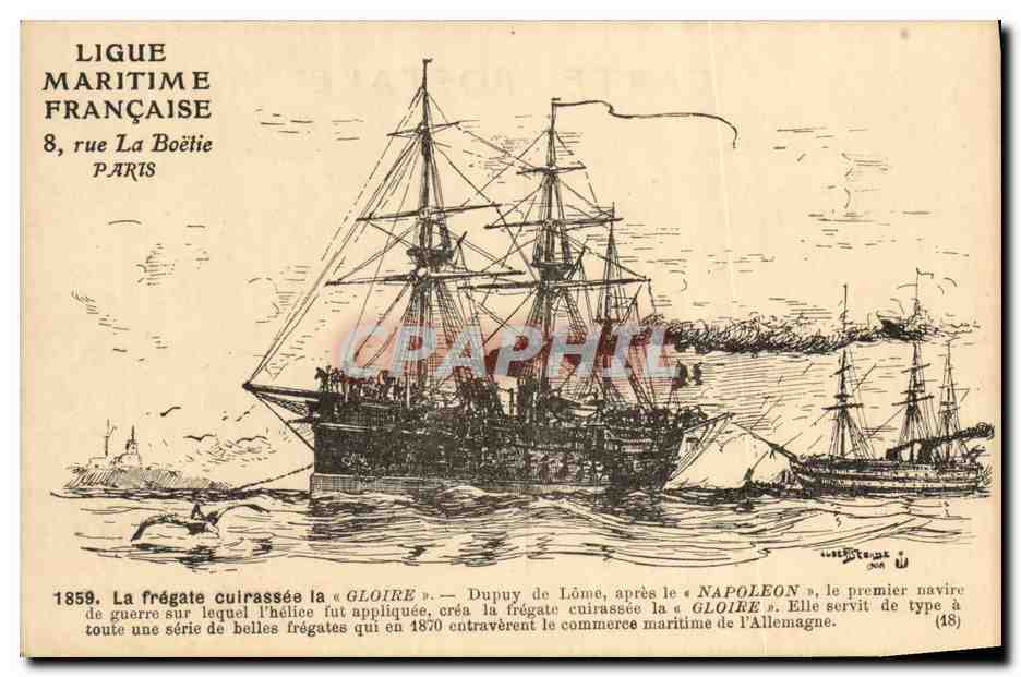 CPA Bateau Gloire Dupuy de Lome apres le Napoleon premier navire de guerre a helice