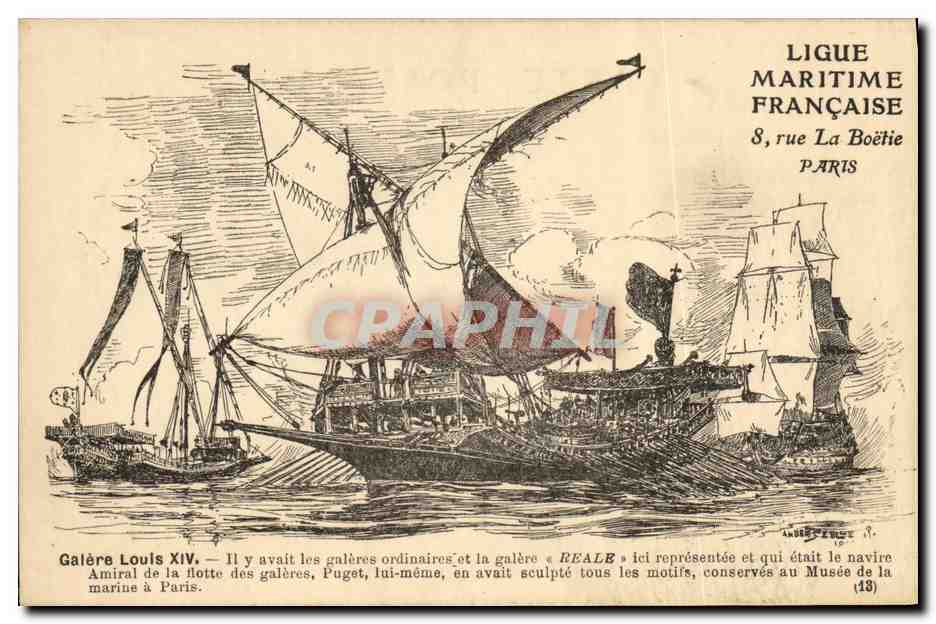 CPA Bateau Galere Louis XIV