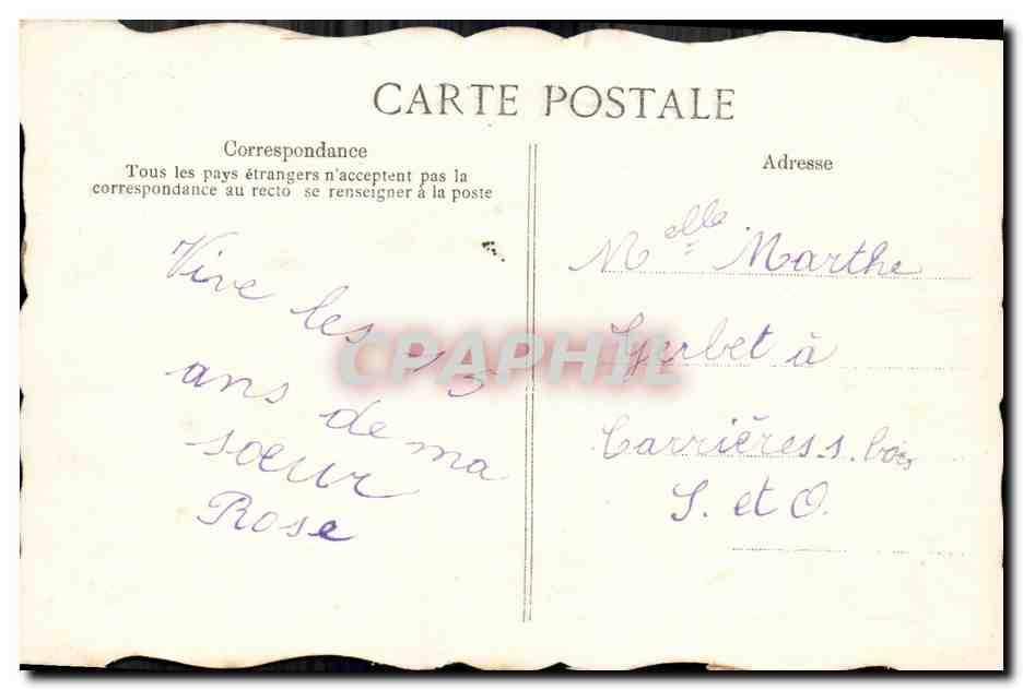 CPA Fantaisie Fleurs — Verso