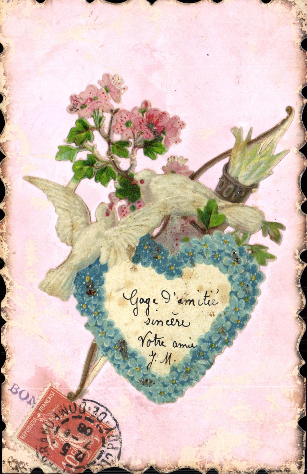 Oiseaux et fleurs — Gage d'amitié — Éditeur non visible