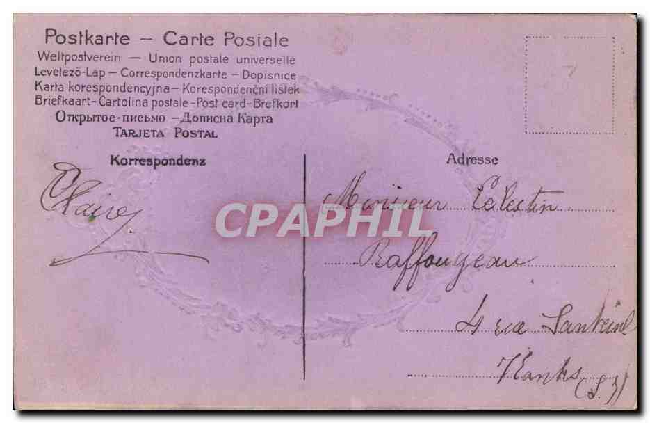 CPA Fantaisie Fleurs  — Verso