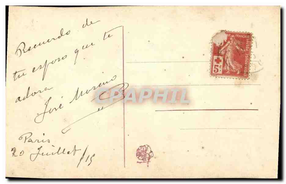 CPA Fantaisie Fleurs fer a cheval Brodee — Rückseite