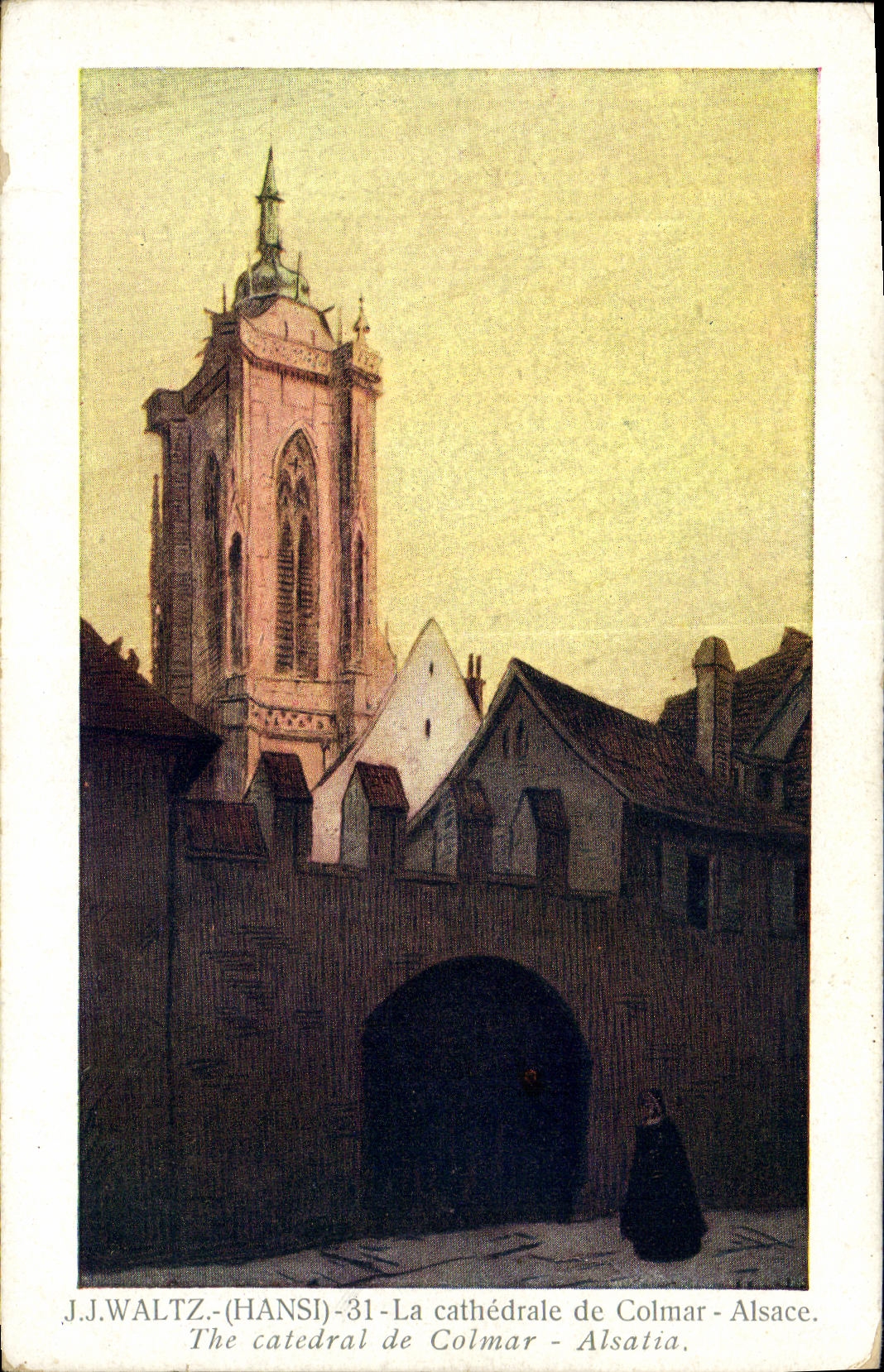 CPA Fantaisie Waltz Hansi La cathedrale de Colmar alsace