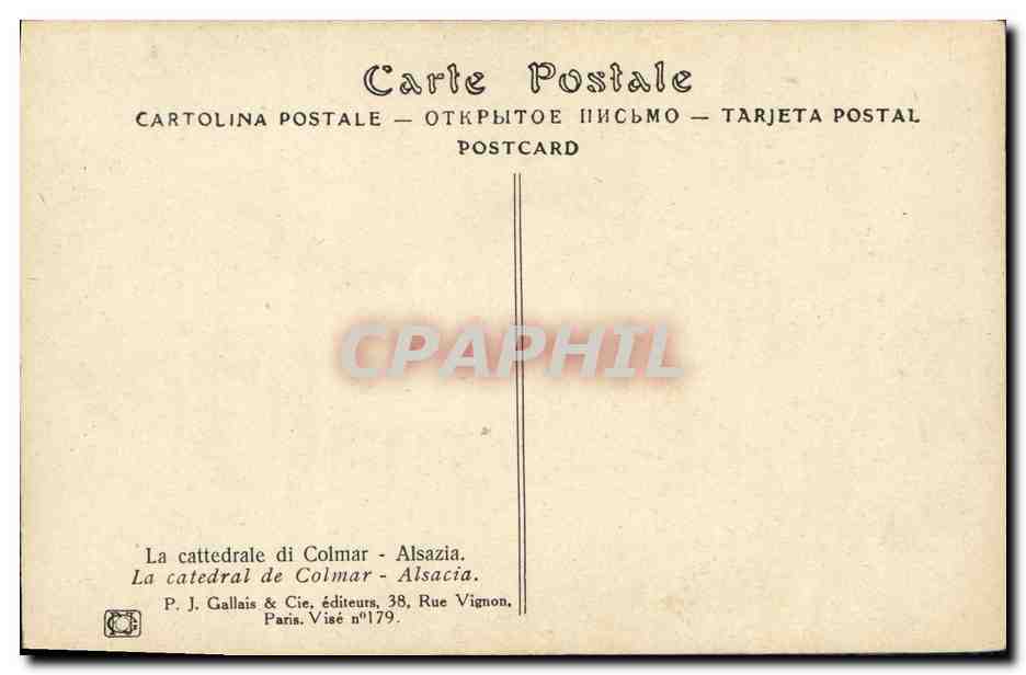 CPA Fantaisie Waltz Hansi La cathedrale de Colmar alsace — Rückseite