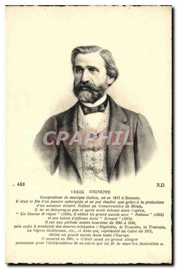 CPA Fantaisie Vedi Giuseppe Compositeur de musique