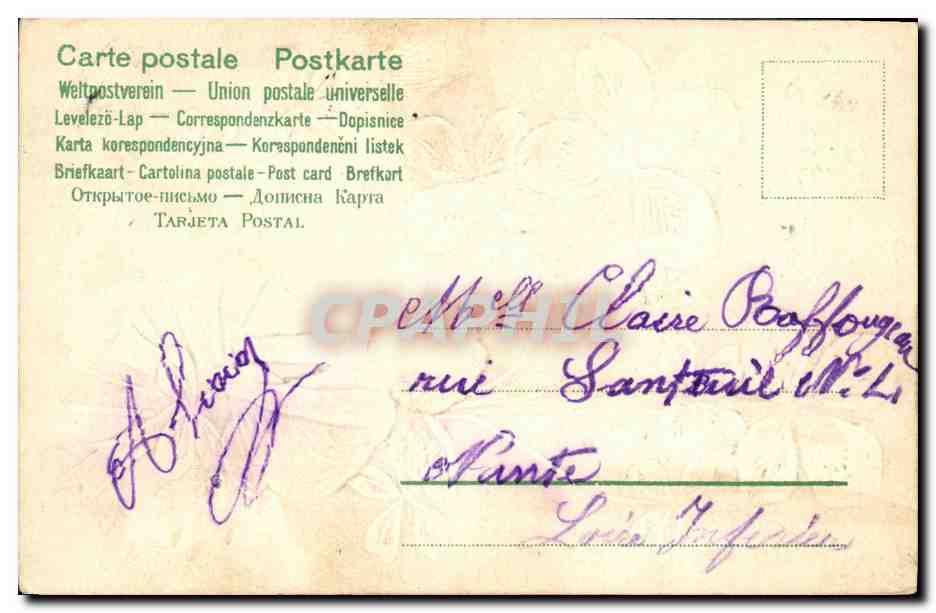 CPA Fantaisie Enfant Trefle Ange — Rückseite
