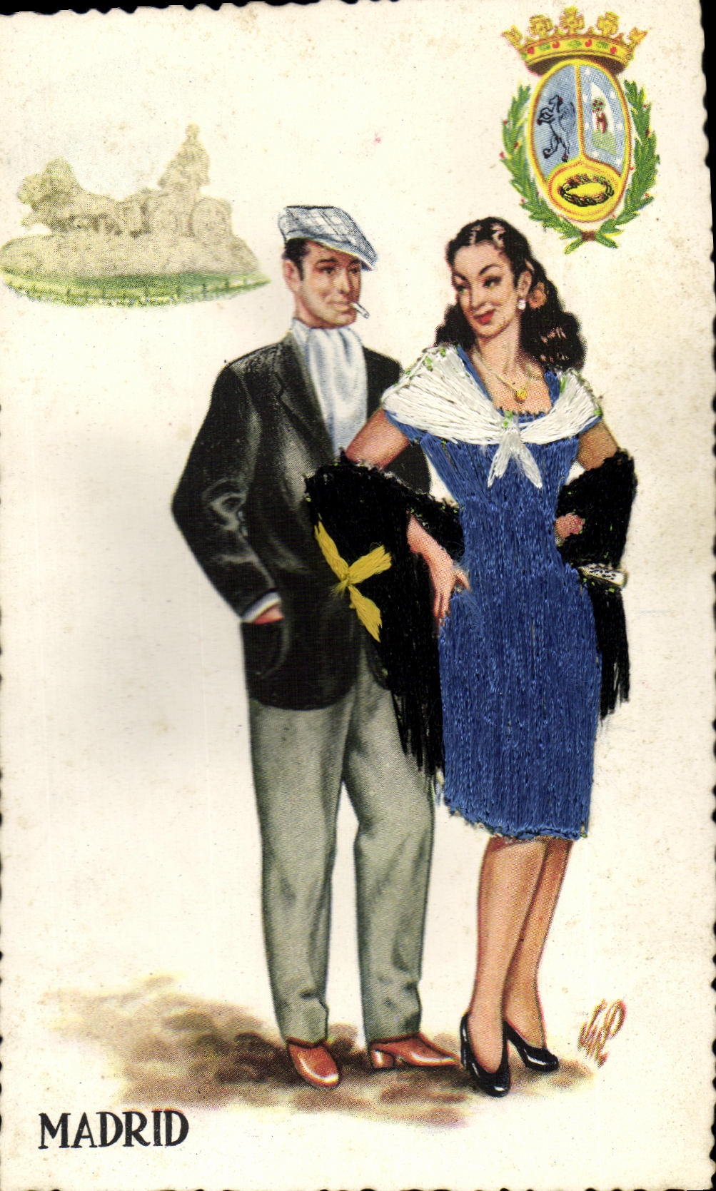 Madrid — couple en tenue d'époque — Éditions CPAPHIL, série B, n°5
