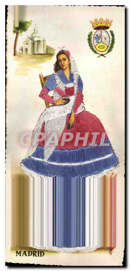 Frau im traditionellen Kleid — Madrid — Verlag Falcones, Serie B, Nr. 7