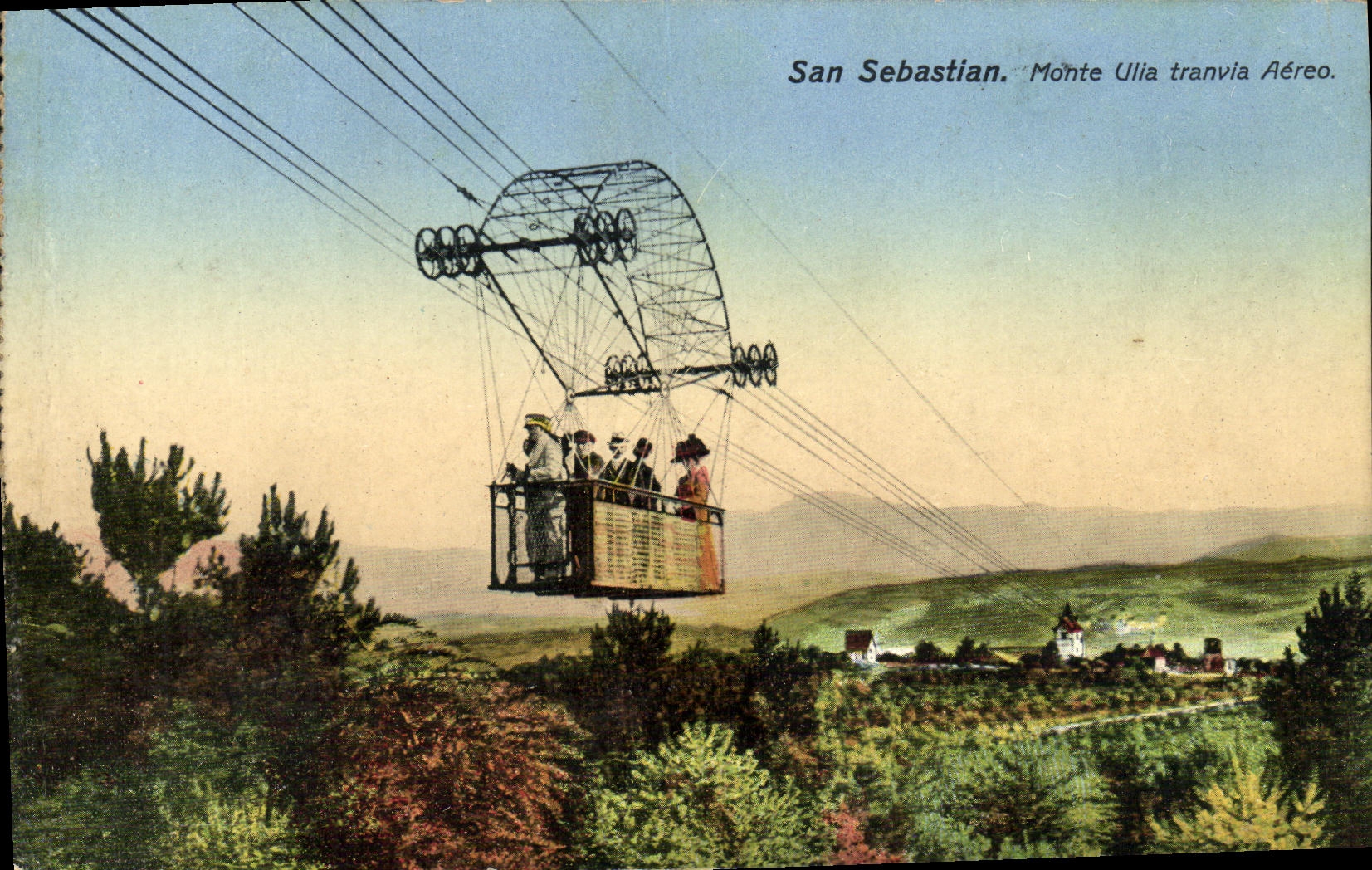 CPA San Sebastian Monte Ulia ttranvia Aereo