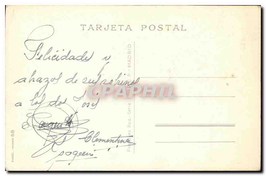 CPM Fantaisie Espagne Femme Folklore Taureau Espana — Verso