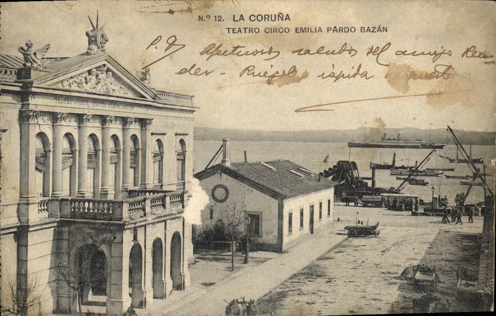 CPA la Coruna Teatro Circo emilia Pardo Bazan 