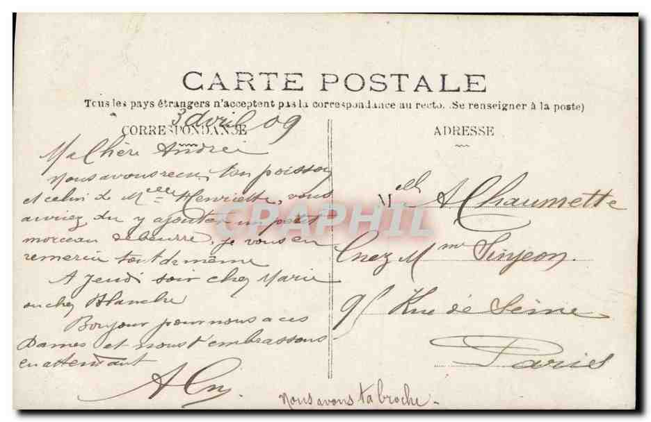 CPA Fantaisie Enfant Patissier — Rückseite