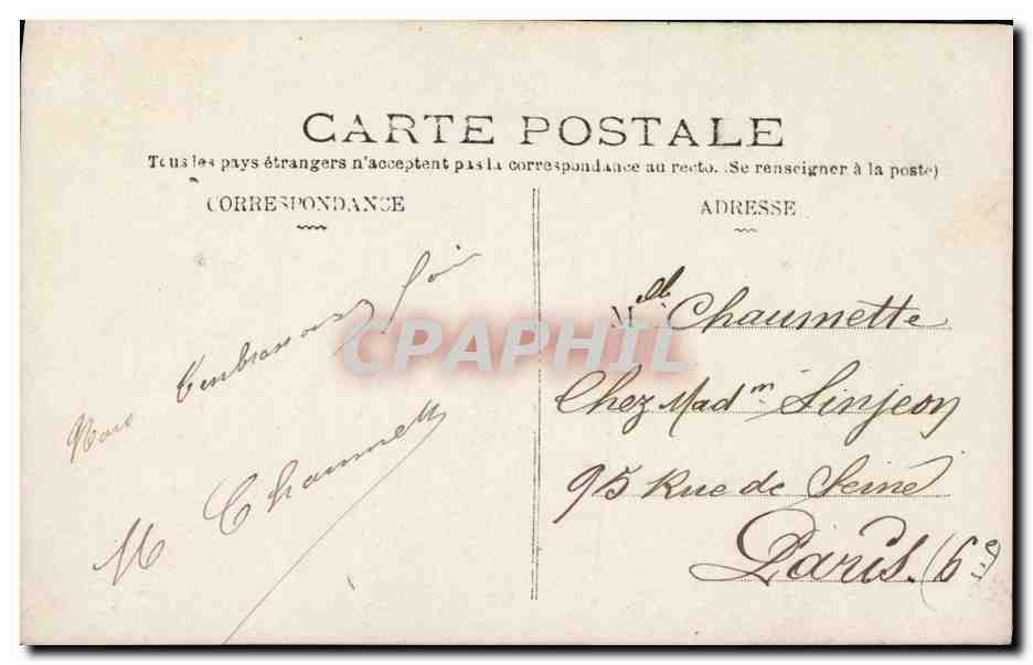 CPA Fantaisie Enfant Patissier — Verso