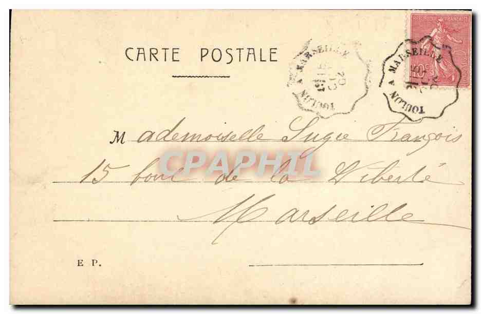 Fille jouant avec une poupée — poème imprimé — E.P. (Éditeur) — Verso