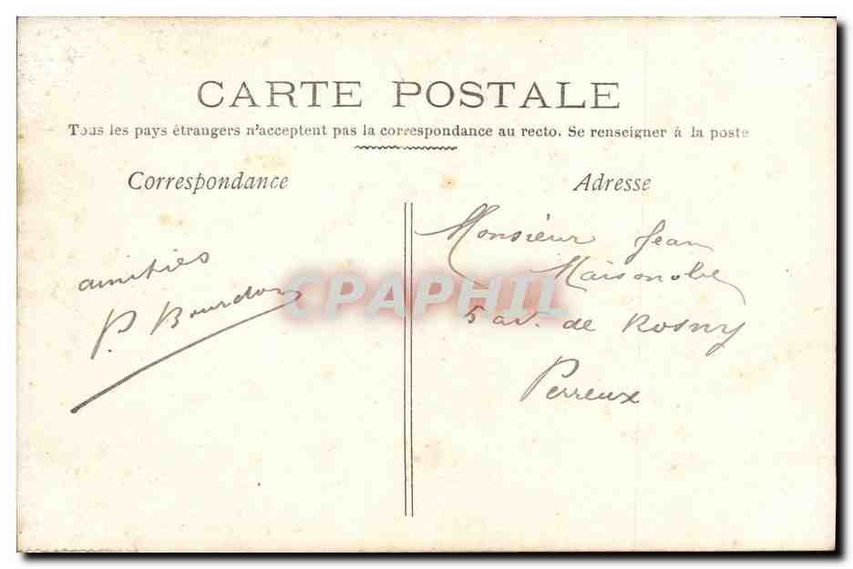 Jeune femme en robe traditionnelle — à côté d'une métairie — éditée par A. S. n° 697 — Rückseite