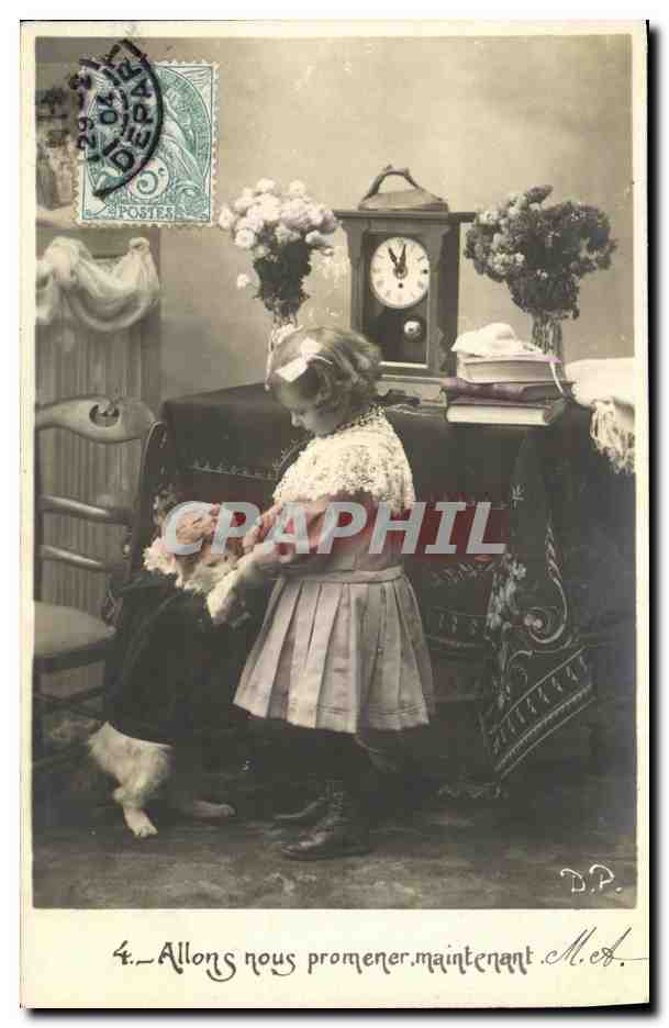 CPA Fantaisie Enfant Chat Bebe et Minet