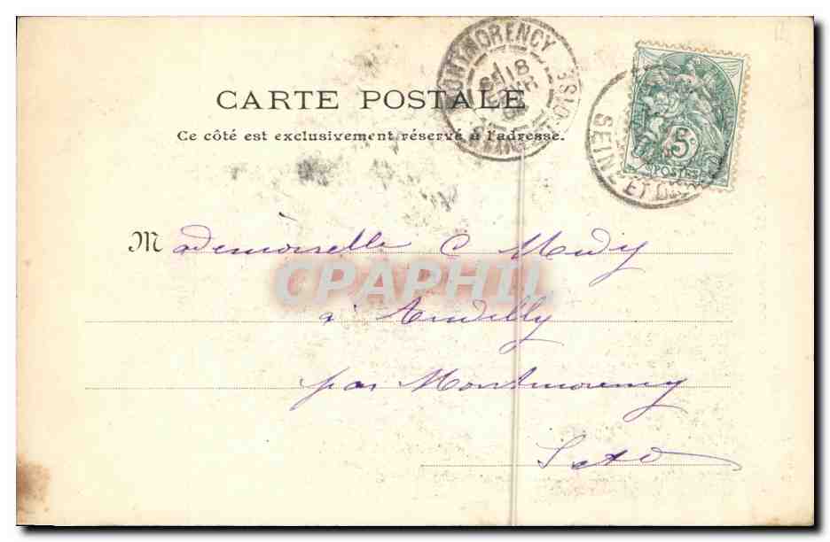 CPA Fantaisie Femme Oh la vilaine souris Chat — Rückseite