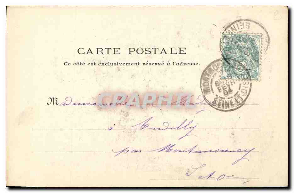 CPA Fantaisie Femme Chat Souris — Rückseite