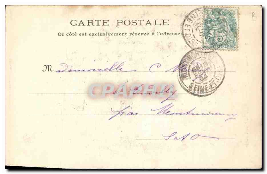 CPA Fantaisie Femme Chat Souris — Rückseite