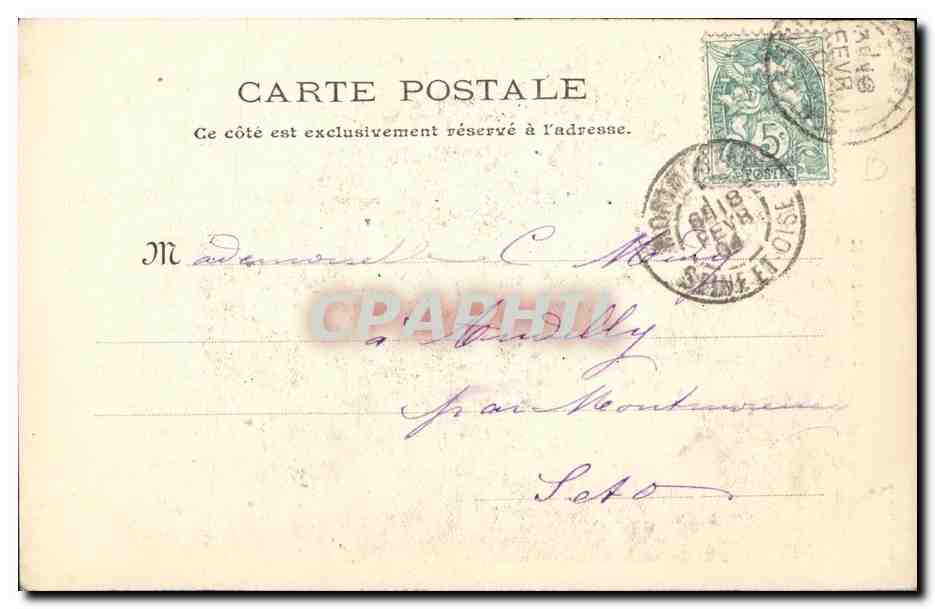 CPA Fantaisie Femme Chat Souris — Rückseite