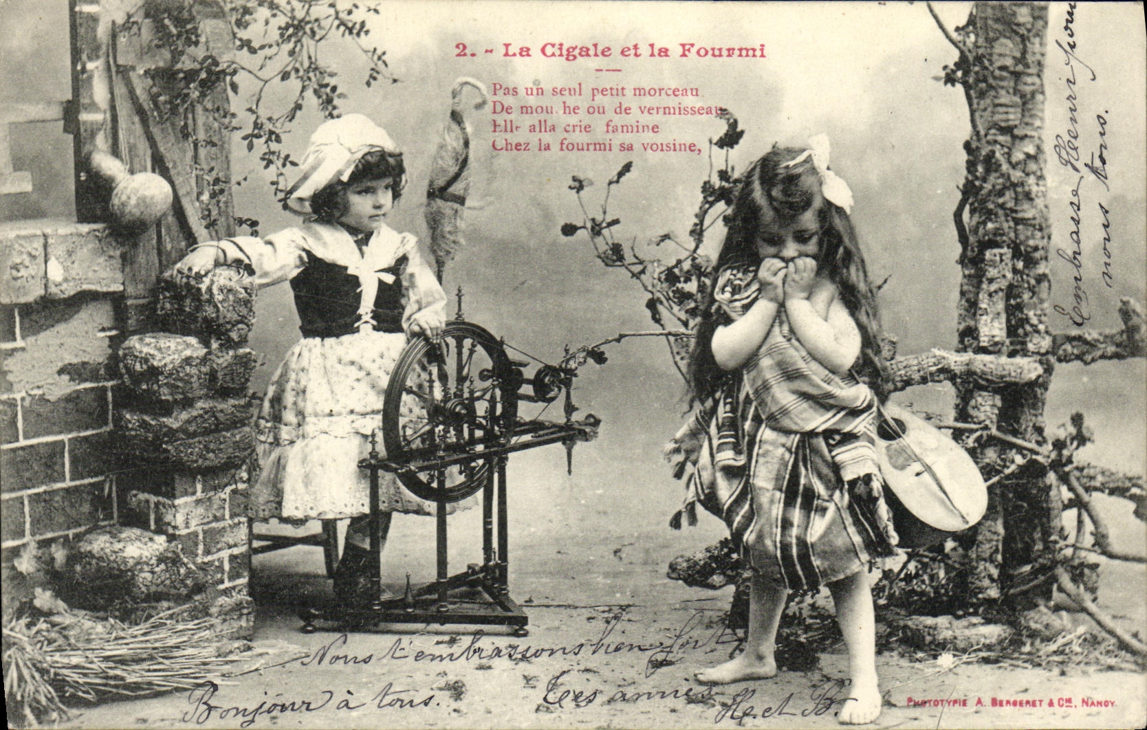 La Cigale et la Fourmi — fable de La Fontaine — Phototypie A. Bengeret & Cie, Nancy