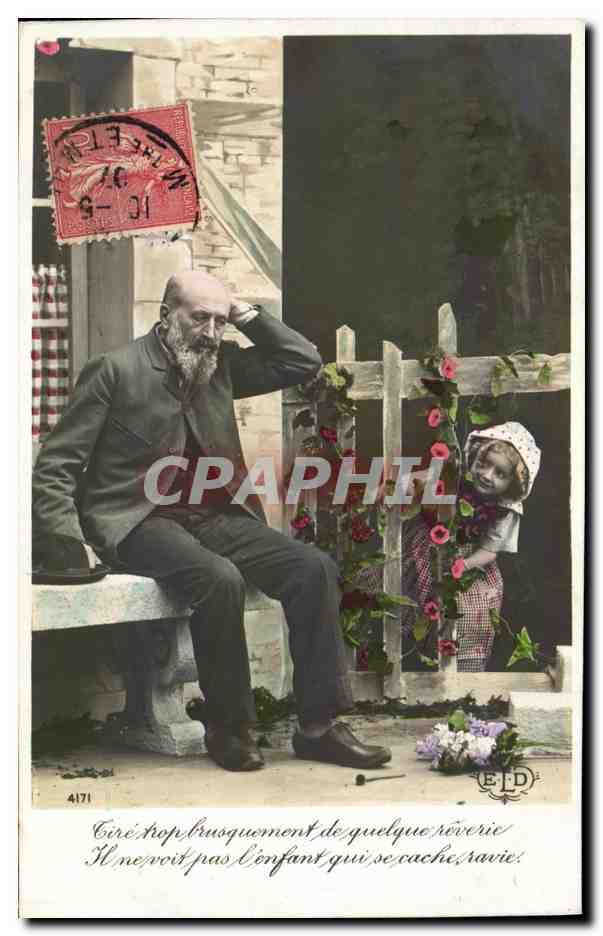 CPA Fantaisie Enfant Grand pere