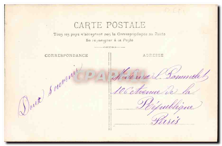 Couple en tenue de soirée — scène intérieure avec palmiers — Paris, n° 3/089 — Reverso