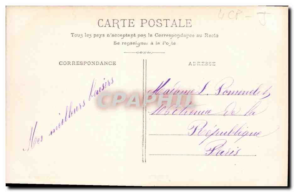 Couple amoureux — scène intime — Paris, éditeur L.P. n° 3.080 — Back