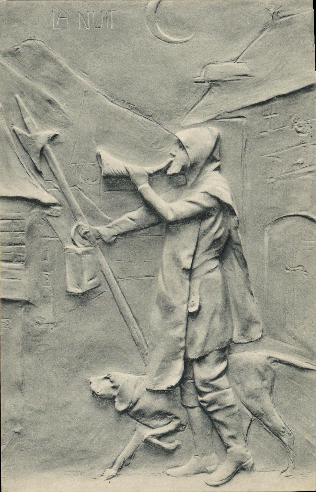 Die Nacht — Relief-Statue — Raphaël Tauck und Söhne Ltd, Serie 178