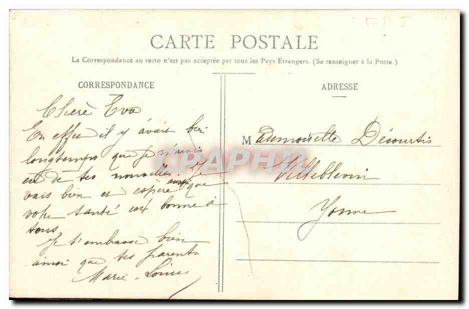 Scène de théâtre — 'Ma petite blanchisseuse' — Phototypie A. Bergeret & Cie, Nancy, n°5 — Verso