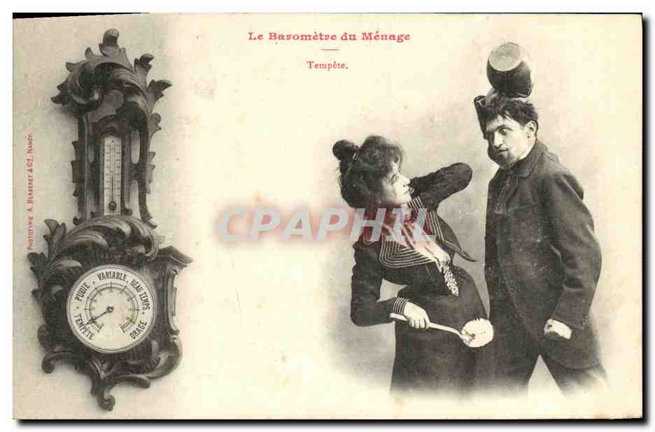 Le Baromètre du Ménage — Tempête. — Phototype A. Herbert & Cie, Nancy.