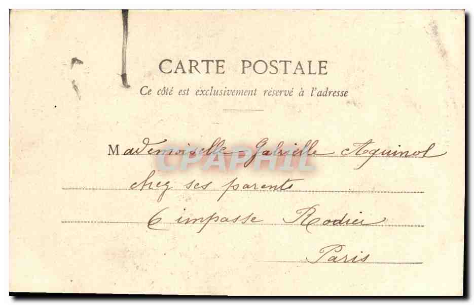 Scène de village — 'Il pleut Bergère' — A. Barbette & Cie, N° IV — Reverso