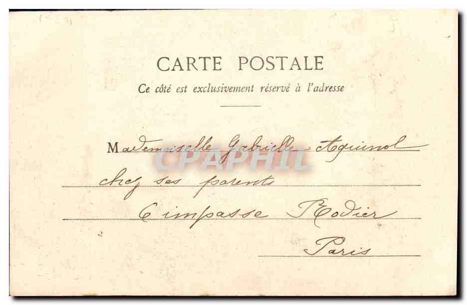 Scène de rue — Il pleut Bergère — Éditeur A. BANET & Cie, n° V — Reverso