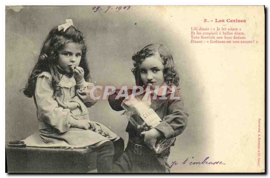 CPA Fantaisie Enfants Les cerises