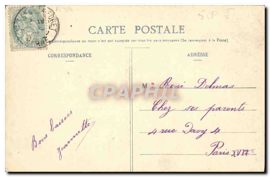 CPA Fantaisie Enfants Les cerises — Verso