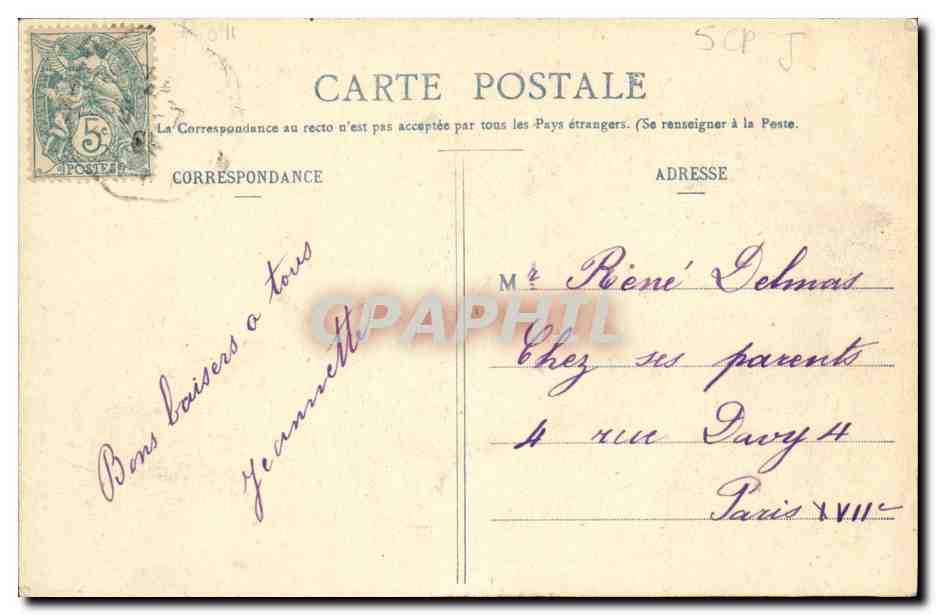 CPA Fantaisie Enfants Les cerises — Verso