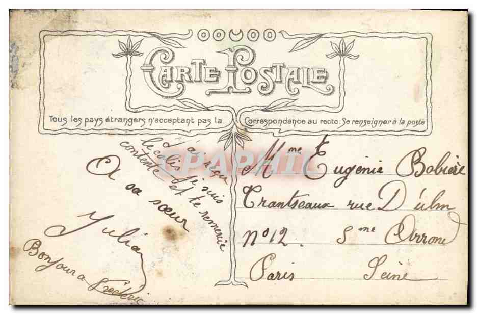CPA Fantaisie Femme Lecon de danse Enfant — Verso
