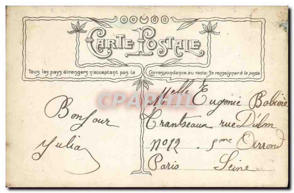 CPA Fantaisie Femme Lecon de danse — Verso