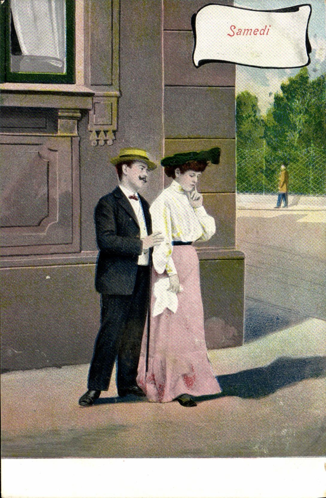 CPA Fantaisie Femme Samedi