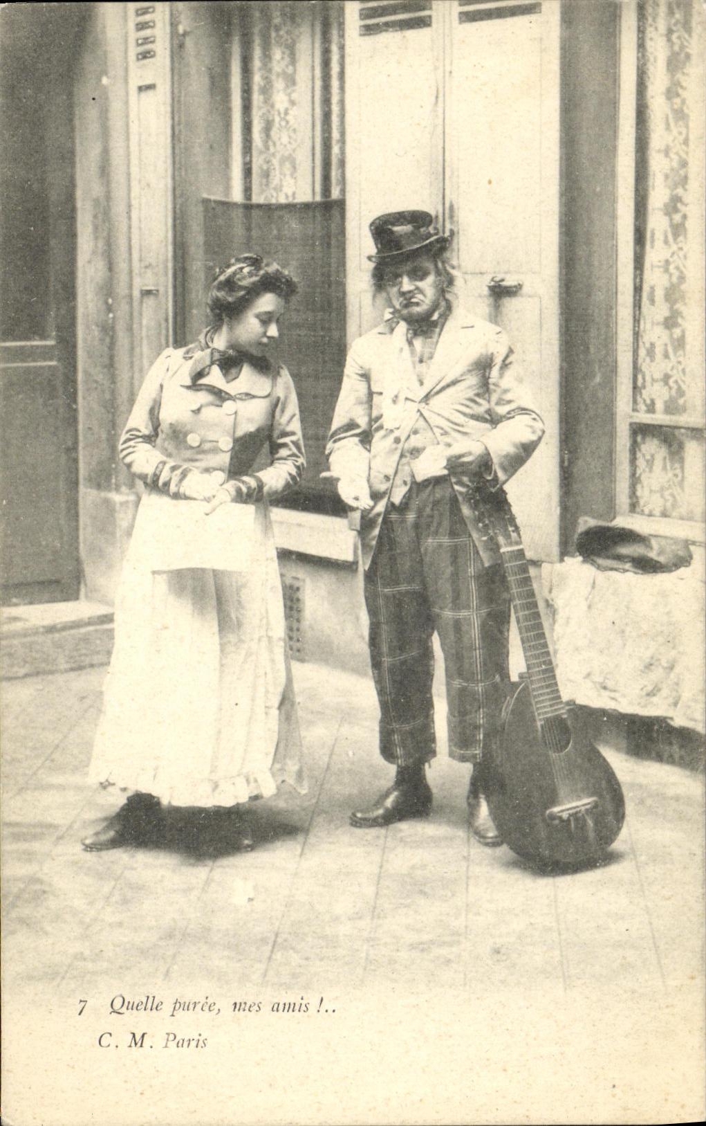 Jeune femme et musicien avec guitare — C.M. Paris, n°7