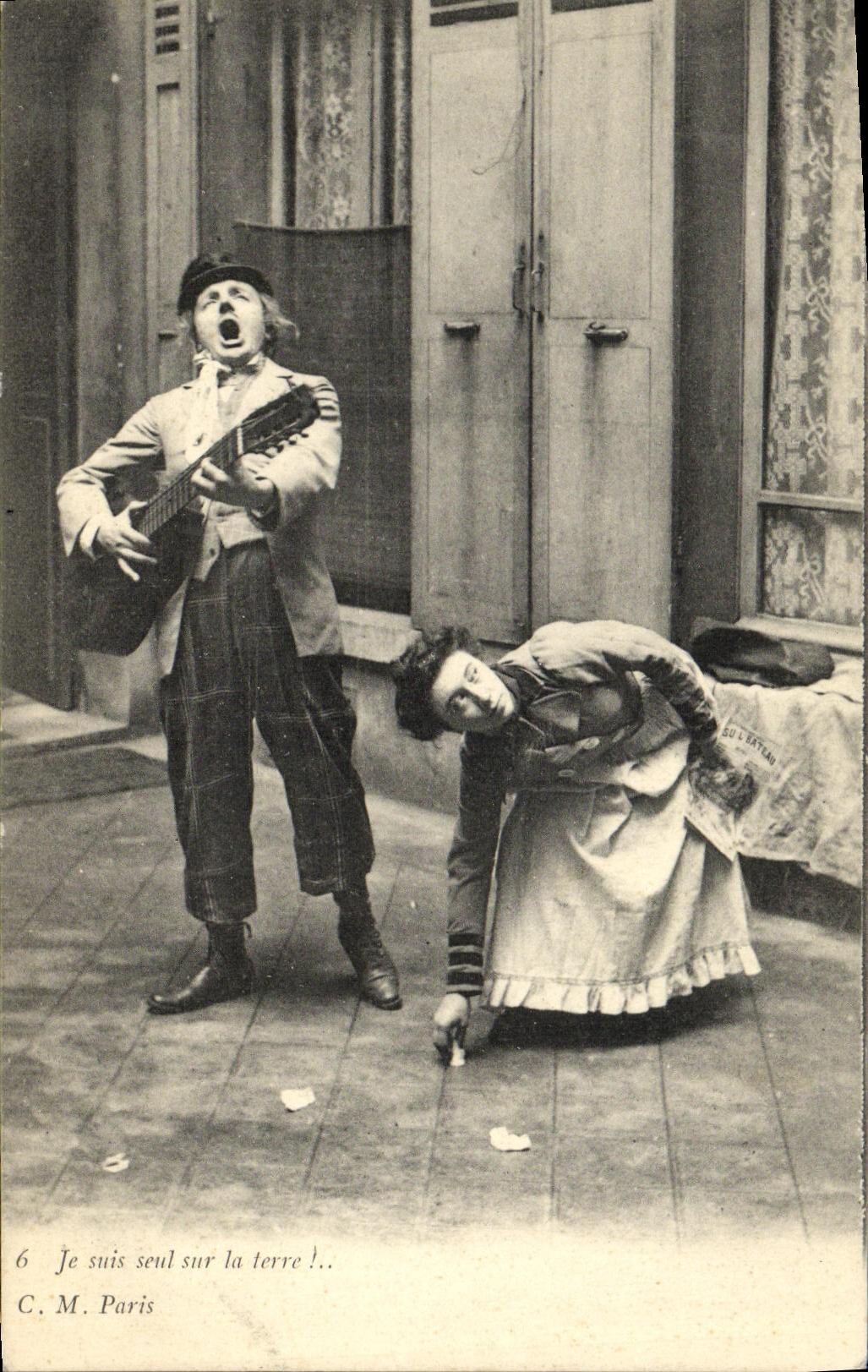 Sujet dramatique — scène de rue avec musicien et femme — C. M. Paris, n°6