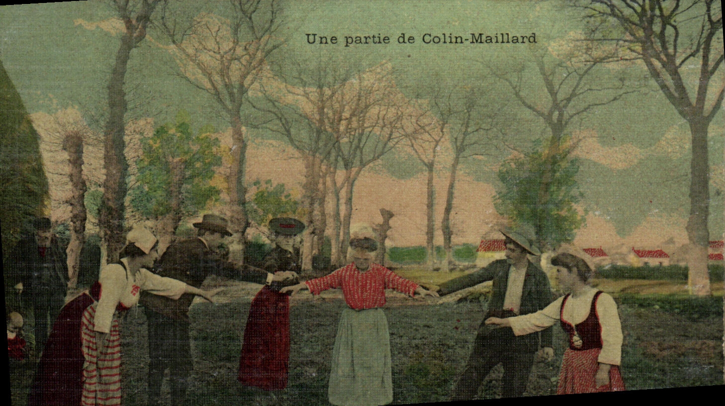 Una parte di Colin-Maillard — scena di giochi all'aperto — editore non identificato