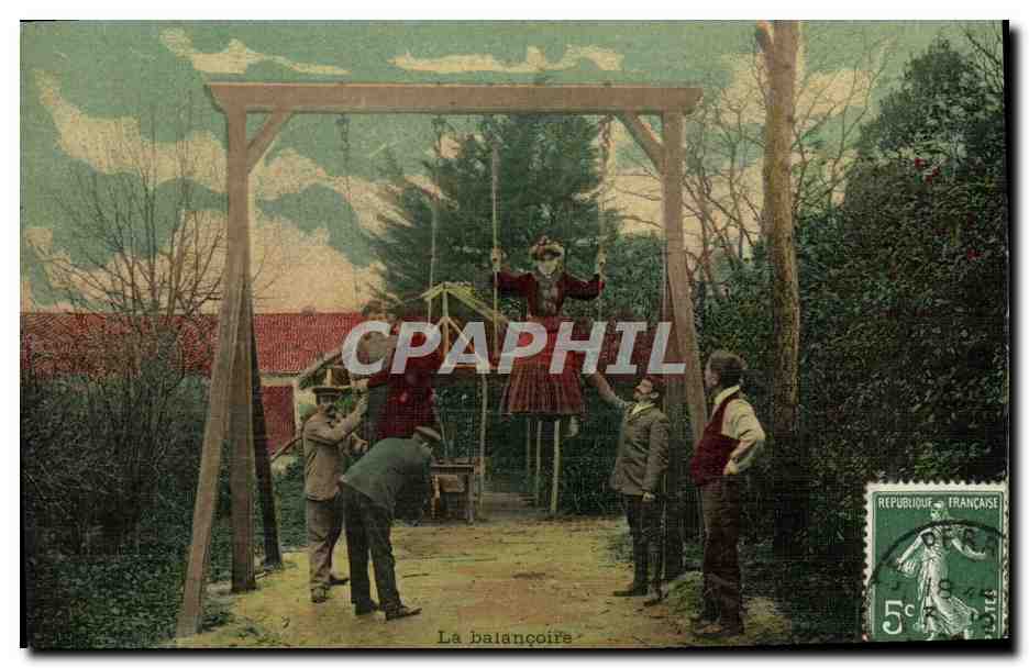 La balançoire — scène de jeux en extérieur — éditeur non identifié