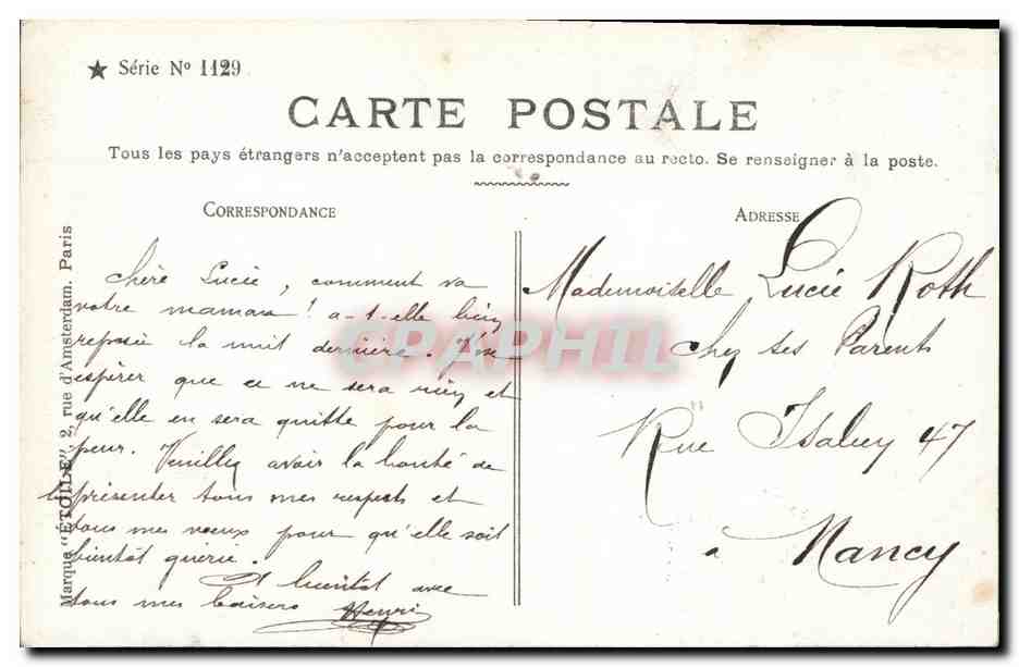 CPA Fantaisie Enfants — Verso